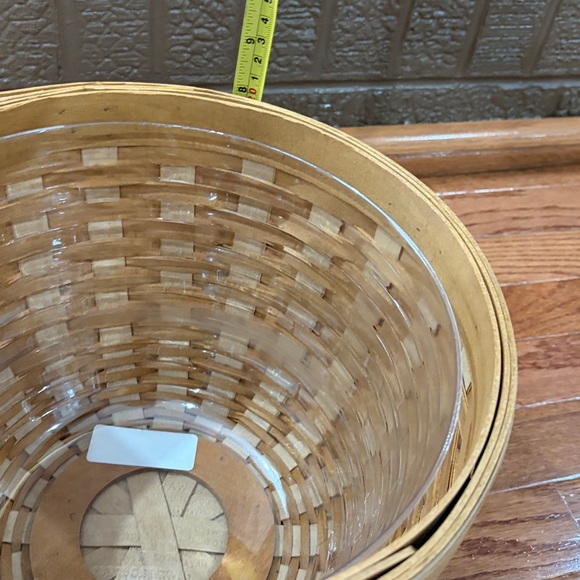 Longaberger Foliage Honey Brown Woven Basket with Plastic Protector and Lid - Picture 7 of 11